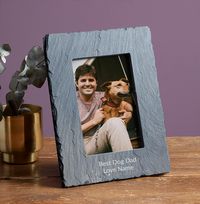 Tap to view Best Dog Dad Personalised Slate Photo Frame - Portrait
