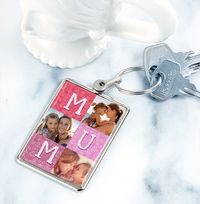 Tap to view Mum Pink Photo Collage Keyring