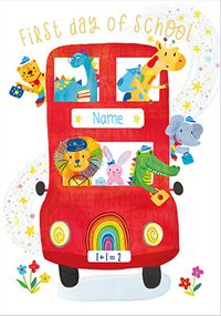 Tap to view First Day of School Red Bus Good Luck Card