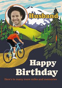 Tap to view Happy Birthday Cycling Photo Card for Husband