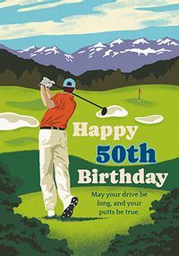 Tap to view Golf Player 50th Birthday Card