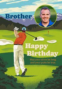 Tap to view Golf Player Photo Birthday Card for Brother