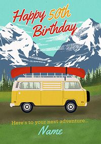 Tap to view Campervan Adventure 50th Birthday Card