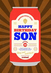 Tap to view Beer Can Birthday Card for Son