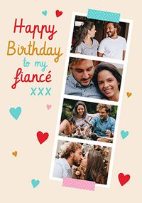 Tap to view Fiance 4 Photo Strip Birthday Card