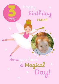 Tap to view Fairy 3rd Birthday Photo Upload Card