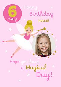 Tap to view Fairy 6th Birthday Photo Upload Card