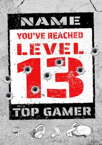 Tap to view Top Gamer 13th Birthday Card