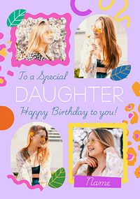 Tap to view Animal Print Daughter 4 Photo Birthday Card