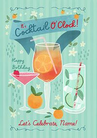 Tap to view Cocktail O'Clock Birthday Card