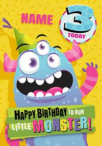 Tap to view To Our Little Monster Age 3 Birthday Card