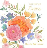 Tap to view Personalised Floral Square Birthday Card