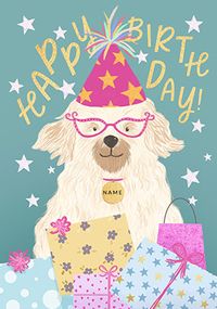 Tap to view Party Dog Personalised Birthday Card