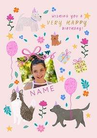 Tap to view Birthday Party Dogs Photo Card