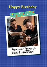 Tap to view From Your Favourite Twin Brother Photo Birthday Card