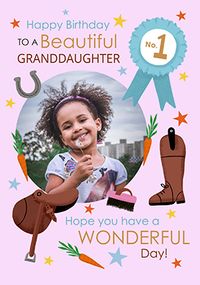 Tap to view Horse Riding Photo Upload Birthday Card for Granddaughter