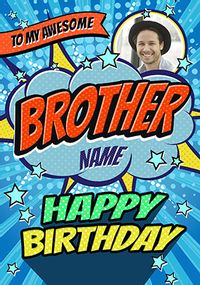 Tap to view Brother Pop Art Birthday Photo Card