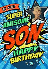 Tap to view Son Pop Art Birthday Photo Card