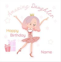 Tap to view Fairy Princess Daughter Square Birthday Card