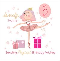 Tap to view Fairy Princess Square 5th Birthday Card