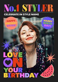 Tap to view No 1 Styler Magazine Sister Birthday Photo Card