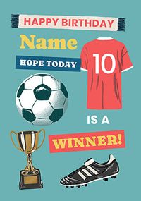 Tap to view Personalised Happy Birthday Football Card