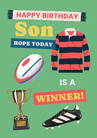 Tap to view Happy Birthday Son Rugby Card