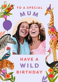 Tap to view Wild Animal Mum Photo Birthday Card