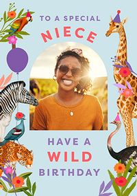 Tap to view Wild Animal Niece Photo Birthday Card