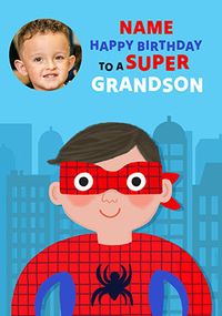 Tap to view Grandson Super Birthday Photo Card