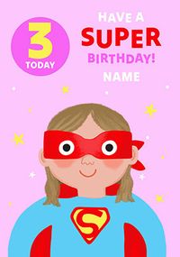 Tap to view Supergirl 3rd Birthday Personalised Card