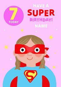 Tap to view Supergirl 7th Birthday Personalised Card