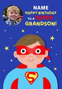 Tap to view Super Grandson Photo Upload Birthday Card