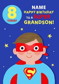 Tap to view Super Grandson Personalised Age Birthday Card