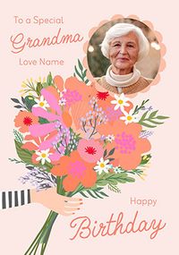 Tap to view Bouquet Grandma Photo Birthday Card