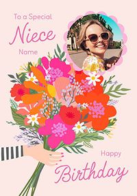 Tap to view Bouquet Niece Photo Birthday Card