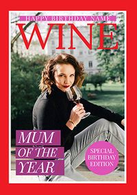 Tap to view Wine Magazine Mum Birthday Photo Card