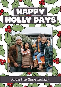 Tap to view Happy Holly Day Photo Christmas Card