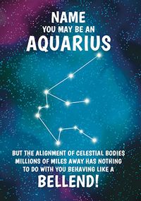 Tap to view Aquarius Bellend Personalised Birthday Card