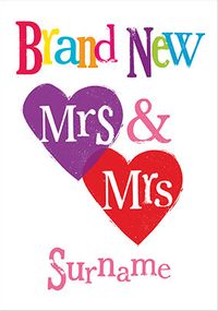 Tap to view Brand New Mrs & Mrs Personalised Wedding Card