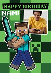 Tap to view Minecraft - Happy Birthday Photo Card