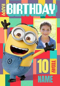 Tap to view Despicable Me 4 - 10 Today Minion Birthday Photo Card