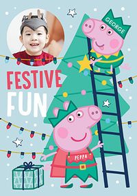 Tap to view Festive Fun Photo Peppa Pig Christmas Card