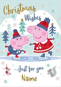 Tap to view Christmas Wishes Skating Peppa Pig Christmas Card