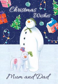 Tap to view The Snowman And The Snow Dog To Mum And Dad Christmas Card