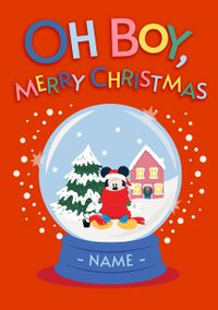 Tap to view Mickey Mouse Snow Globe Christmas Card