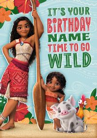 Tap to view Moana 2 Time To Go Wild Birthday Card