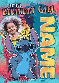 Tap to view Stitch Birthday Girl Photo Upload Card