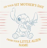 Tap to view Disney Blue Stitch Little Alien Mothers Day Card