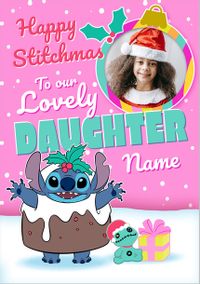 Tap to view Stitch Lovely Daughter Christmas Photo Card